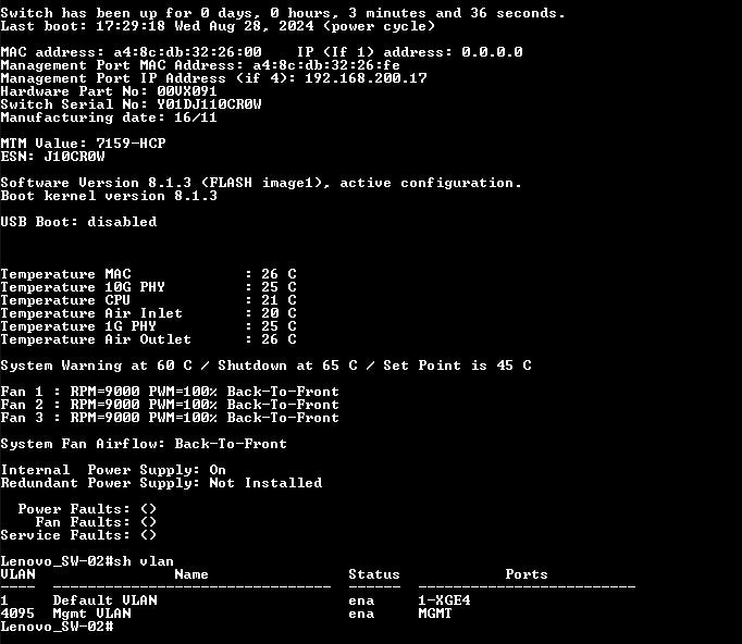 Lenovo RackSwitch G7028 Ethernet Switch Layer 2 1/10 Gigabit Ethernet