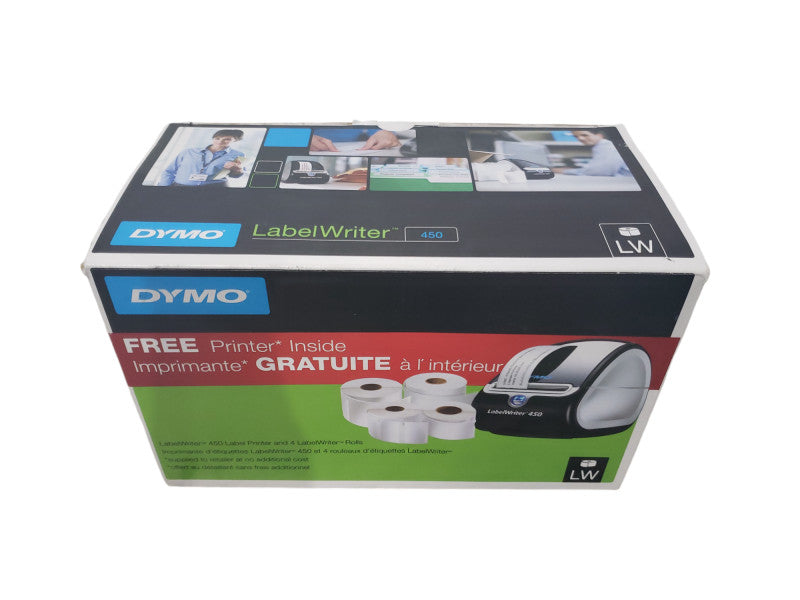 Dymo Label Writer 450 1750110 Thermal Label Printer w/ Adapter and USB