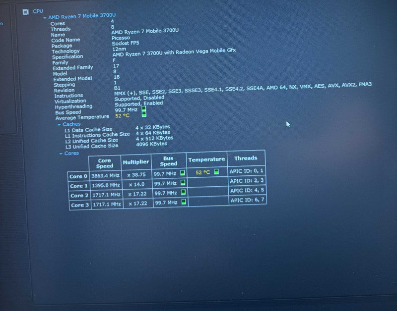 Lenovo ThinkPad E595 AMD Ryzen 7-3700U Radeon Vega 10 GPU 16GB RAM 256GB SSD  Lap200