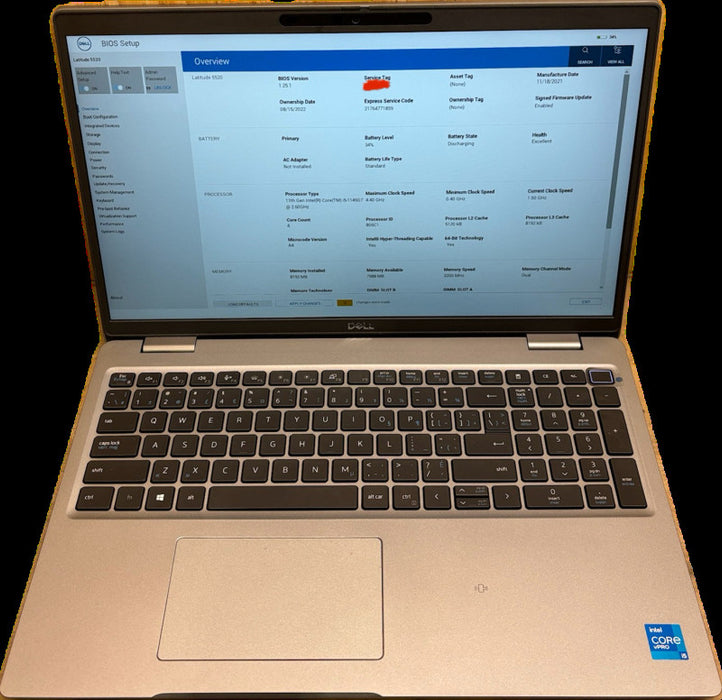 Dell Latitude 5520 TOUCH i5-1145G7 8GB BIOS Locked For Parts Or Repair READ! Q Lap200