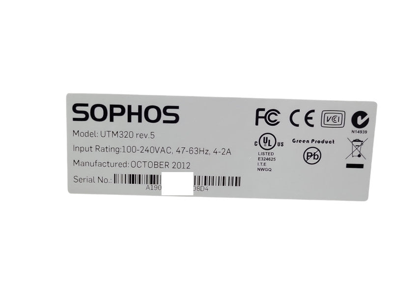 Sophos UTM320 Rev. 5 Network Firewall Gateway Appliance 8-Port Gigabit _