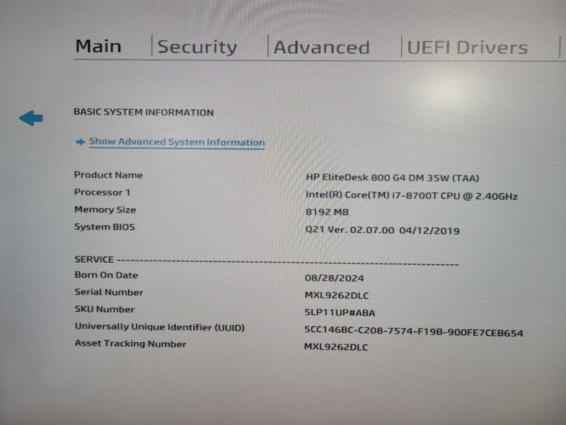 HP EliteDesk 800 G4 SFF, i7-8700T 2.40GHz , 8GB DDR4, 512GB NVMe !