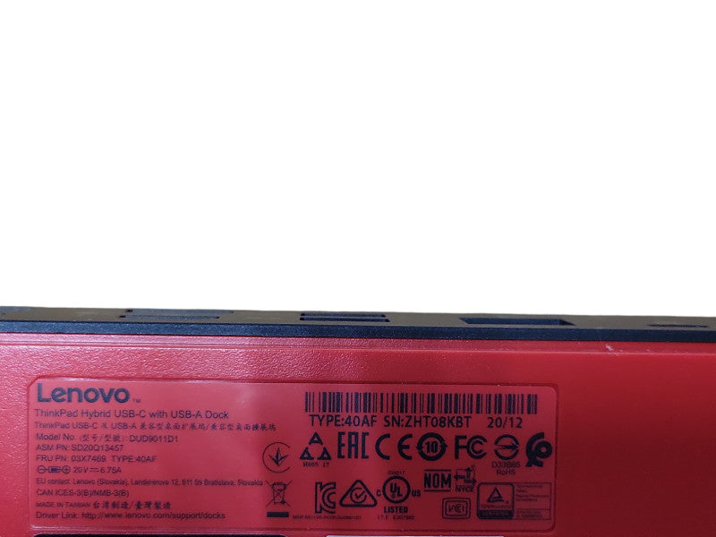 Lenovo ThinkPad Hybrid USB-C with USB-A Dock 40AF with power adapter _