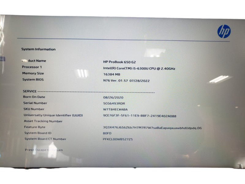 HP ProBook 650 G2 Core i5-6300 2.40GHz 476GB | 16GB RAM w/ Adapter  Lap200