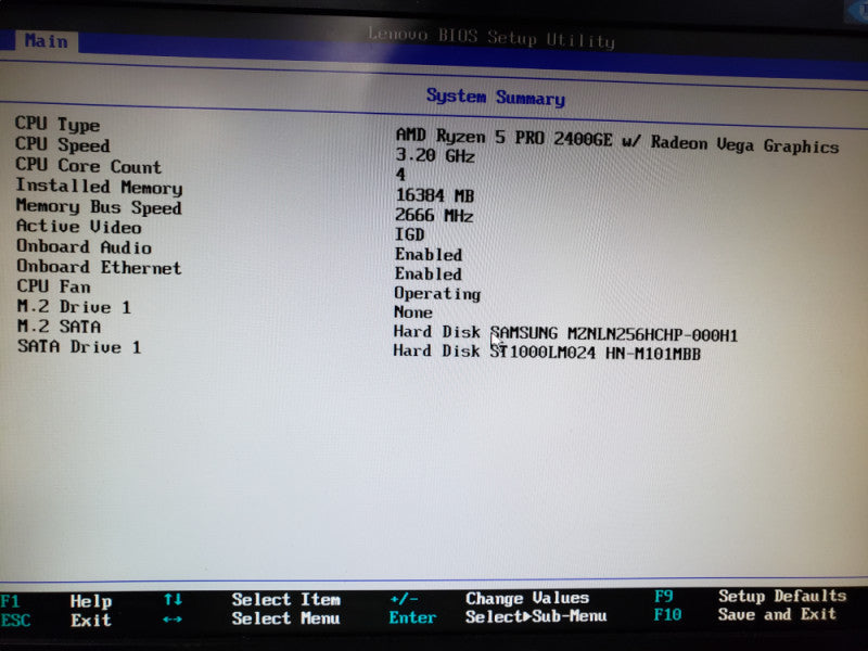 LENOVO THINKCENTRE M715Q RYZEN 5 PRO 2400GE 3.2GHz|16GB RAM|256GBSSD|1TB HHD