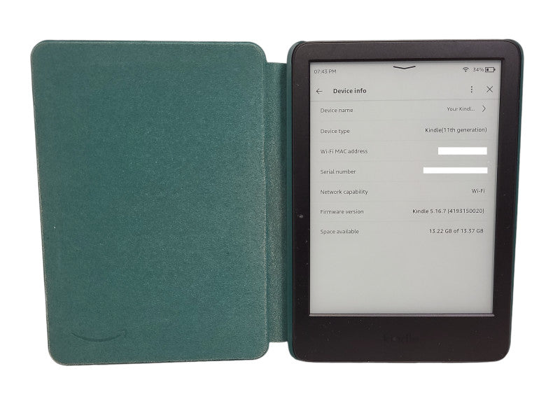 Amazon Kindle eReader 11th Gen (2022) 16GB WiFi Model C2V2L3 6" w/ Green case $