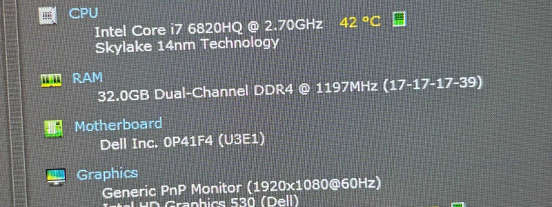 Dell Precision 7720 i7-6820HQ@2.7GHz QUADRO P3000 6GB GPU 32GB RAM 512GB SSD  Lap200