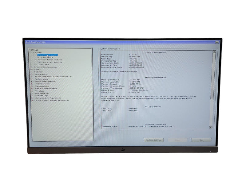 Dell OptiPlex Micro 7070 i5 - 9500T CPU @ 2.20GHz 16GB DDR4 Ram θ