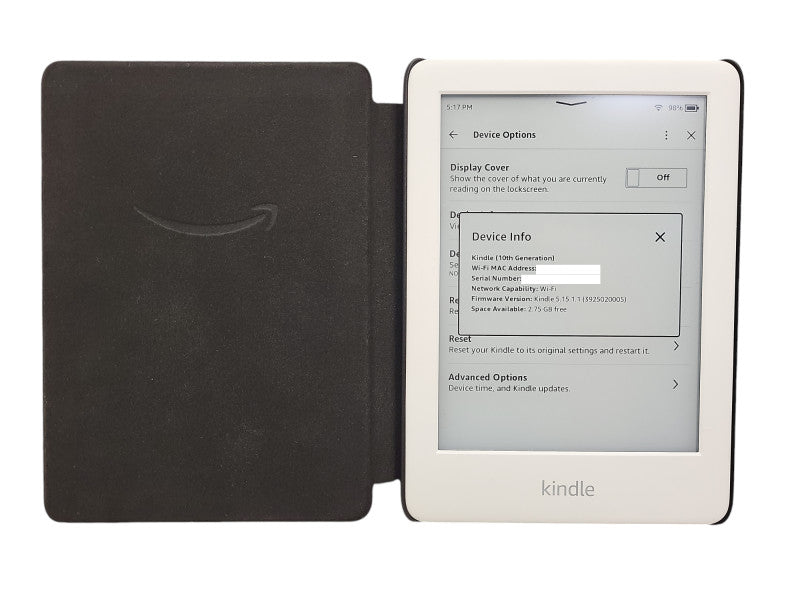 AMAZON KINDLE 10TH GEN eBook 2019, J9G29R 4GB WiFi w/ case $
