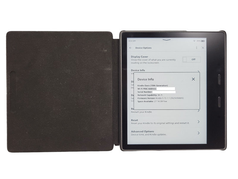 Kindle Oasis 10th generation S8IN4O - 32GB wifi w/ case $