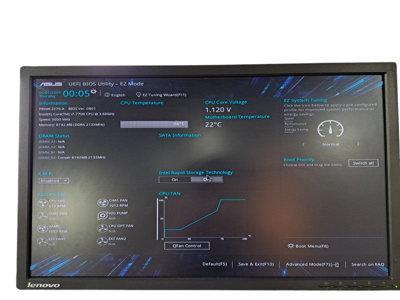 Custom PC | Asus PRIME Z270-A, i7-7700 @ 3.60GHz 4C, 8GB DDR4, No HDD/OS