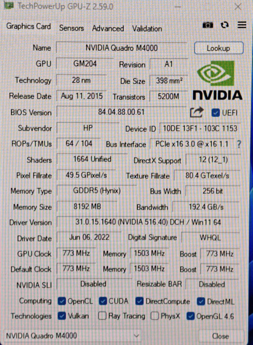 NVIDIA Quadro M4000 | 8GB GDDR5 PCIe Graphics Card | 4x DisplayPort\t Q