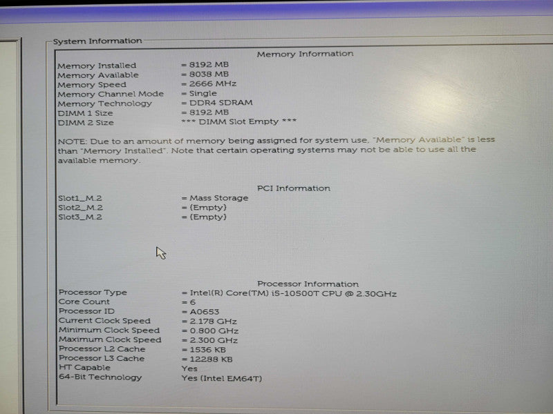Dell Optiplex 7080 USFF | i5-10500T @ 2.30GHz 6C, 8GB DDR4, 256GB NVMe !