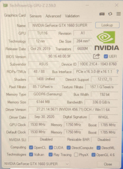 ASUS GeForce GTX 1660 Super | 6GB GDDR6 | Graphics Card