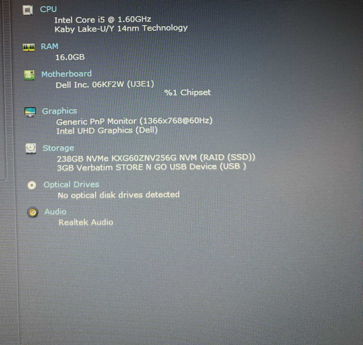 Dell Latitude 5410 Intel Core i5-10210U@1.6GHz 16GB RAM 256GB SSD  Lap200