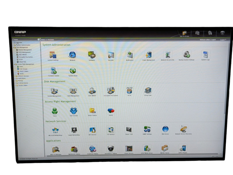 QNAP TS-509 Pro NAS Box with 2 4TB HDDs installed  -