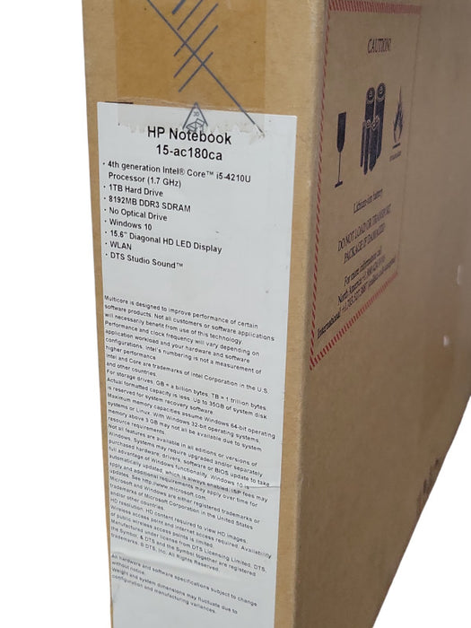 New HP Notebook 15-ac180ca Core I5-4210U 1.7GHz, 8GB DDR3, 1TB HDD, 15.6" _ Lap200