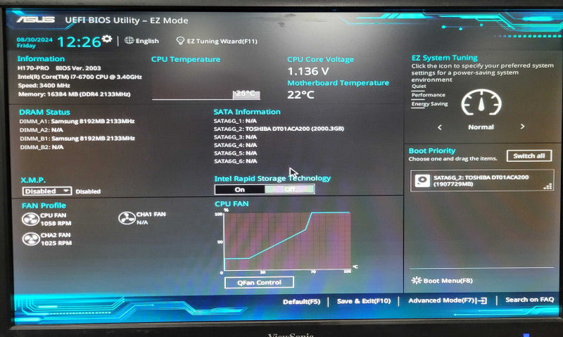 Custom/Asus Tower PC, Core I7-6700 3.4GHz, 16GB DDR4, 2TB HDD, 350W PSU _