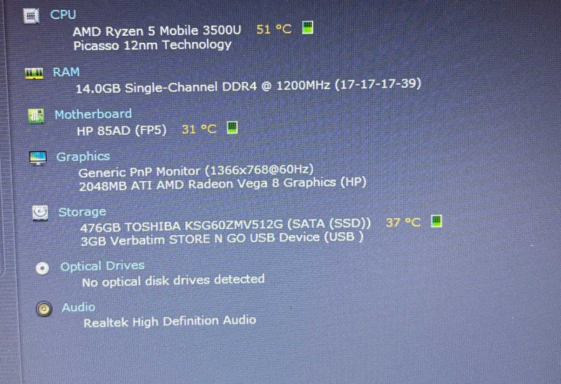 HP ProBook 455R G6 AMD Ryzen 5-3500U Radeon Vega 8 2GB GPU 16GB RAM 512GB SSD  Lap200