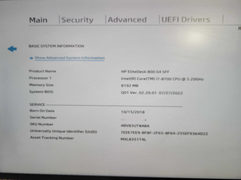 HP EliteDesk 800 G4 SFF, i7-8700 3.20GHz , 8GB DDR4, 512GB NVMe !