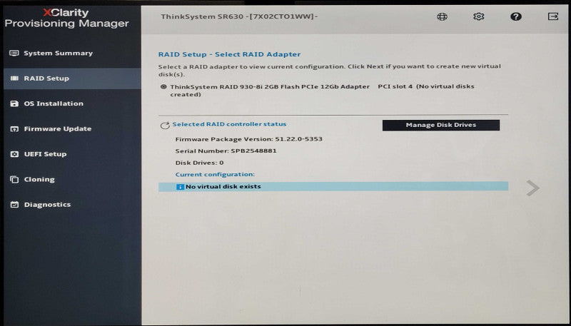 Lenovo ThinkSystem SR630 1U 8x2.5", Xeon Gold 6126 2.60GHz, 64GB DDR4, 930-8i
