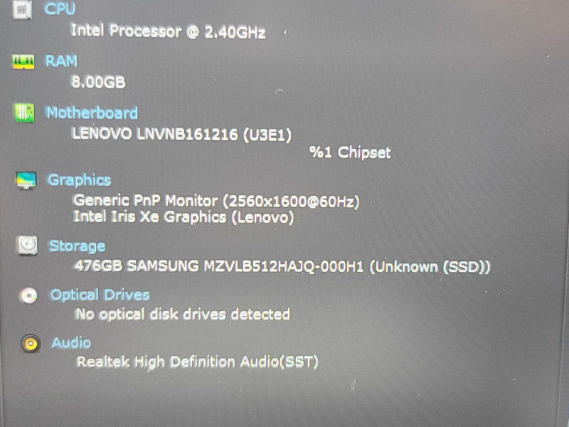 Lenovo ThinkBook 13s G2 ITL| i5-1135G7| 8GB RAM| 512GB SSD Read β Lap200