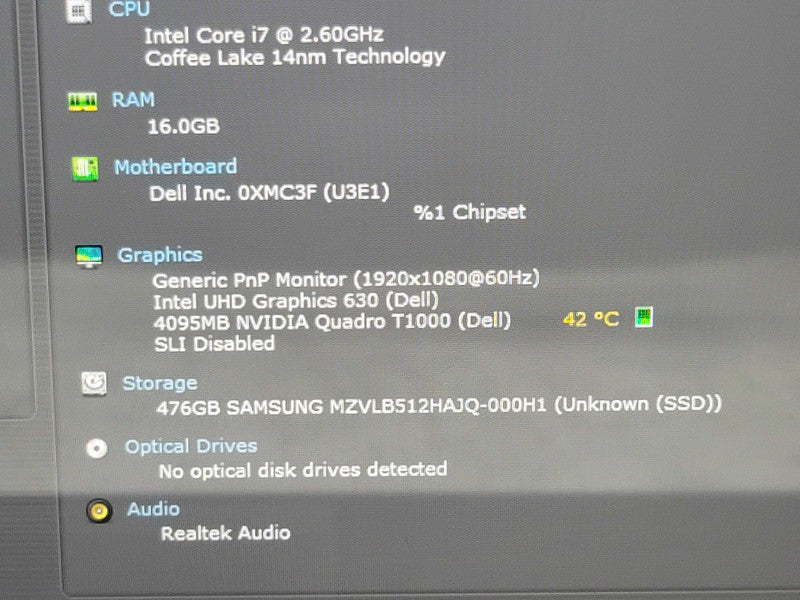 Dell Precision 7540| i7-9750H| 16GB DDR4| Quadro T1000| 512GB SSD READ β Lap200