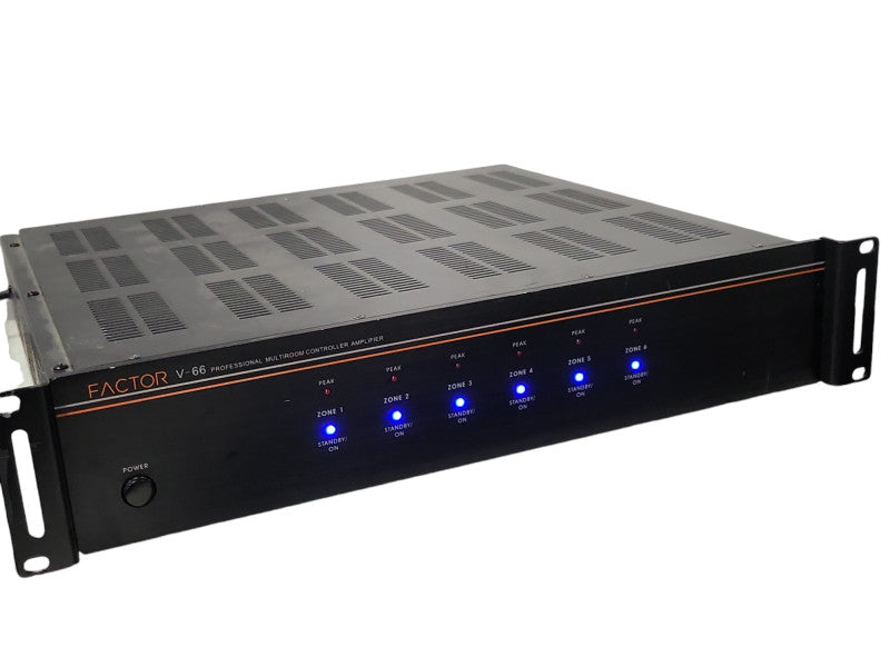 Factor V-66 Professional Multiroom control amplifier, Powers on, READ _