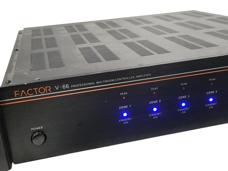 Factor V-66 Professional Multiroom control amplifier, Powers on, READ _