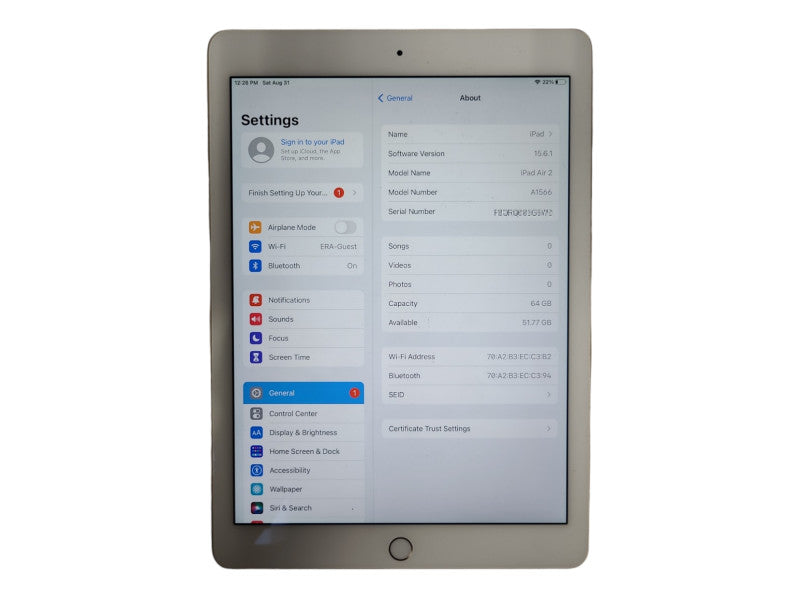 Apple iPad Air 2 64GB (A1566), WiFi
