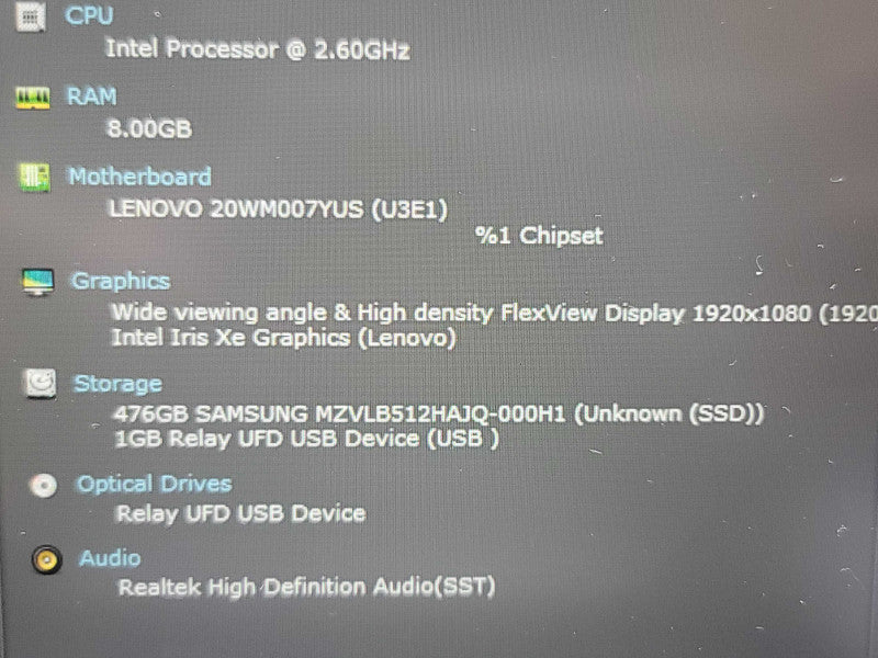 Lenovo ThinkPad T14s| i5-1145G7| 8GB RAM (ON BOARD)| 512GB SSD READ  β Lap200