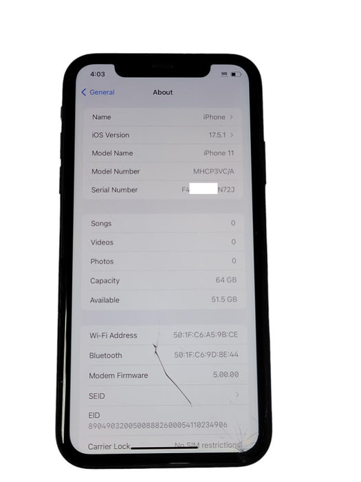 Apple iPhone 11 64GB UNLOCKED Please READ _