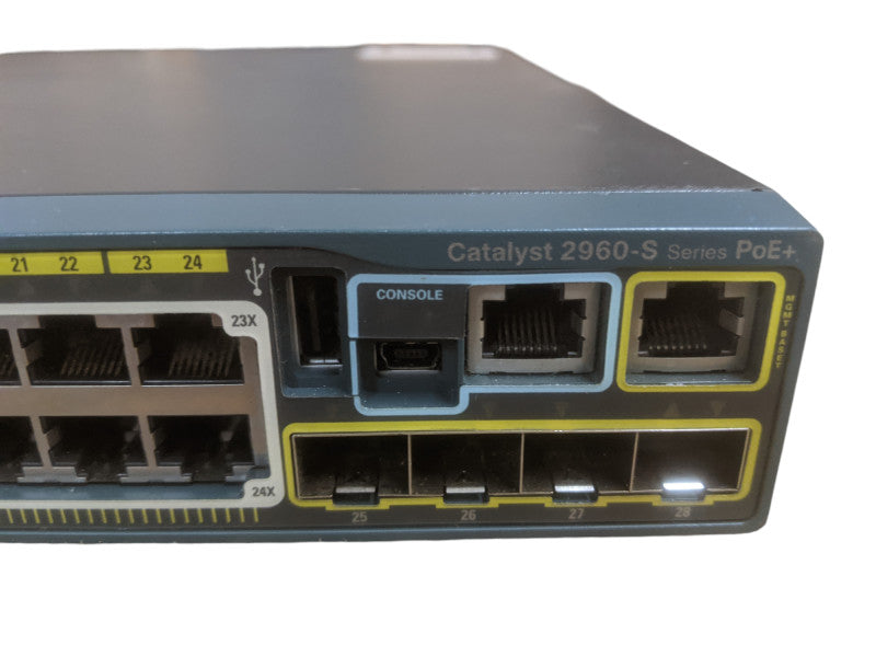 Cisco WS-C2960S-24PS-L | 24-Port Gigabit PoE+ 370W Network Switch Q