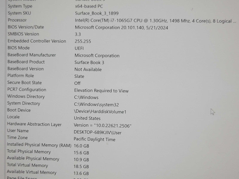 Microsoft SURFACE BOOK 3 Core i7-1065G7 1.3GHz 16GB 256GB SSD GTX 1060Ti, SEE _ Lap200