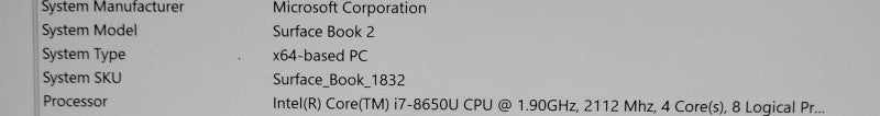 Microsoft Surface Book2 13.5" i7-8650U 1.9GHz 16GB 512GB SSD GTX 1050 2GB SEE _ Lap200
