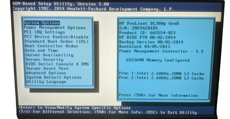 HP Proliant DL380p G8 | 2x Xeon E5-2650 v2 | 64GB DDR3 | No HDD | P420i