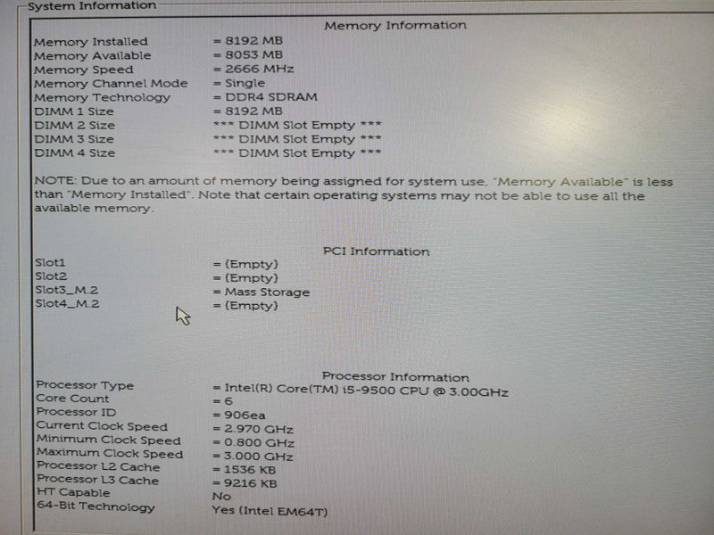 Dell OptiPlex 5070 SFF, i5-9500 3.0GHz 6C, 8GB DDR4, 512GB NVMe !
