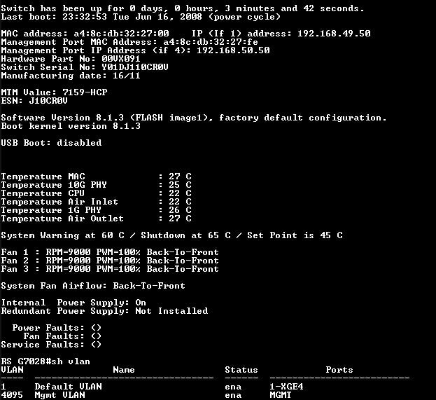 Lenovo RackSwitch G7028 Ethernet Switch Layer 2 1/10 Gigabit Ethernet