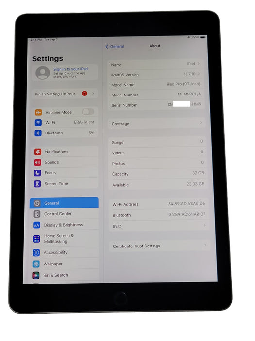 Apple iPad Pro 32GB, Wi-Fi, 9.7" (A1673) _