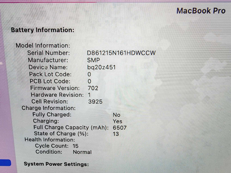 Apple Macbook Pro 2016 15" 4-Core i7-6820HQ @ 2.7GHz 16GB DDR3 512GB SSD (
