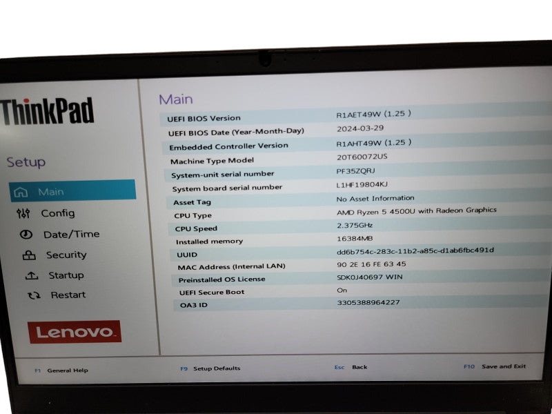 Lenovo ThinkPad E14 | Ryzen 5 4500 @2.3GHz | 16GB DDR4 | 512GB SSD  Lap200