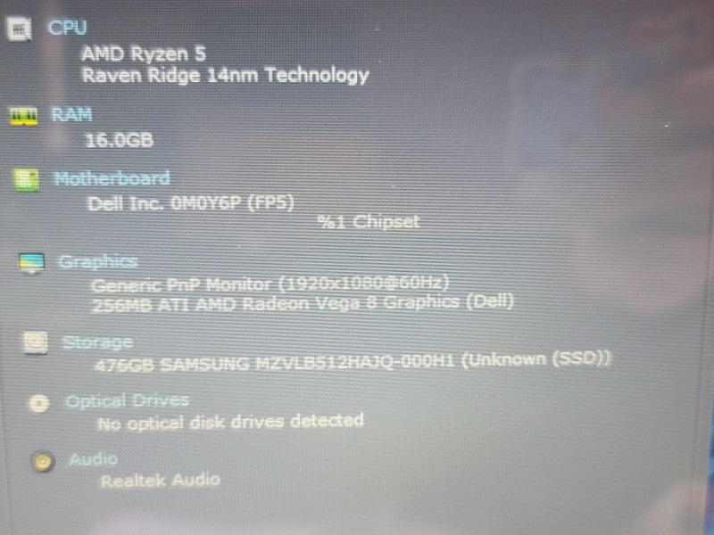Dell Inspiron 5575| Ryzen 5 2500U| 16GB DDR4| 512GB SSD  Qβ Lap200