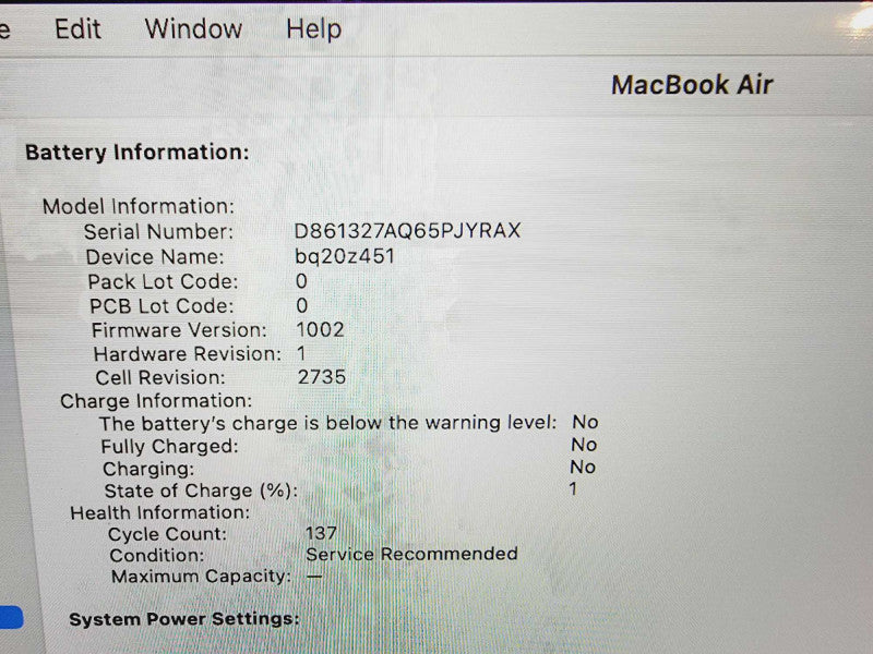 Apple Macbook Air 2020 13" 8-Core M1 @ 3.2GHz 8GB Ram 256GB SSD [Read] (