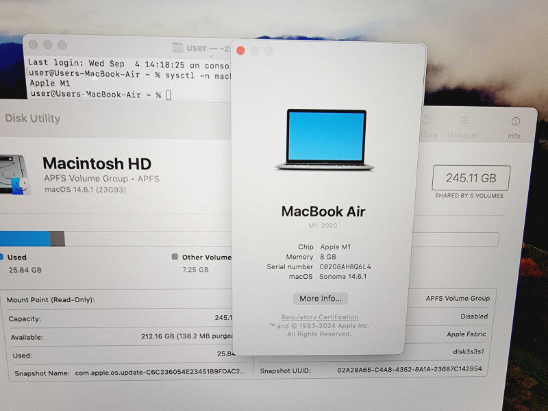 Apple Macbook Air 2020 13" 8-Core M1 @ 3.2GHz 8GB Ram 256GB SSD [Read] (