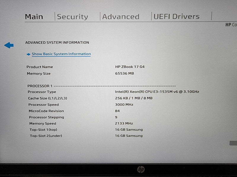 HP ZBook 17 G4 | Xeon E3-1535M @3.1GHz | 64GB DDR4 | 256GB SSD - READ  Lap200