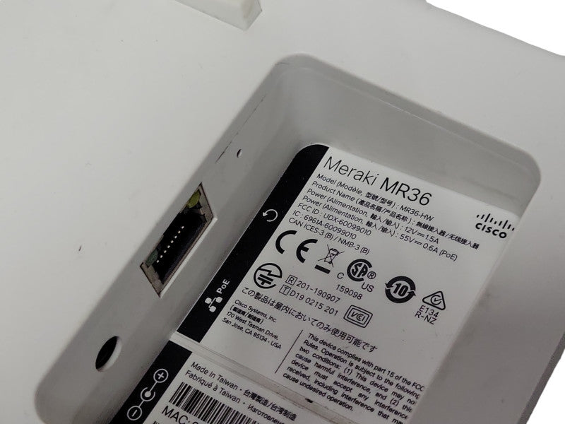 Cisco Meraki MR36 Cloud Managed Wireless Access Point Unclaimed No Mount Q_