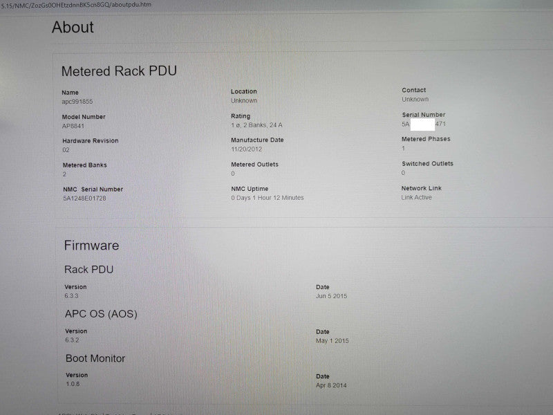 APC AP8841 Rack PDU 2G,Metered,Zero U,30A 200/208V (36) C13 & (6) C19 L6-30P Q_