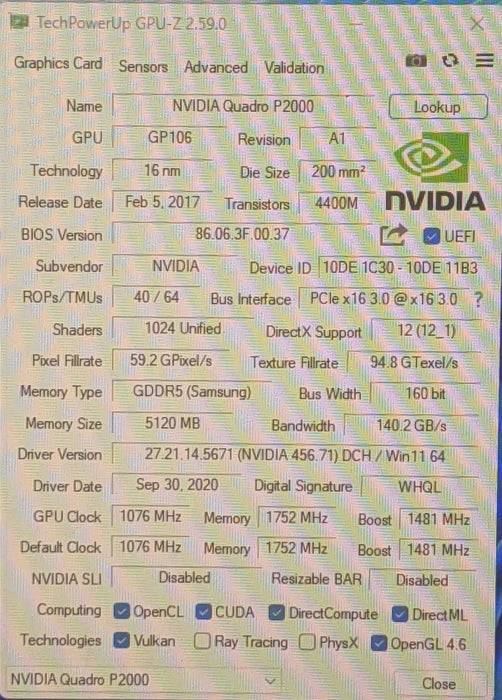 NVIDIA Quadro P2000 | 5GB Graphics Card | 4x DisplayPort