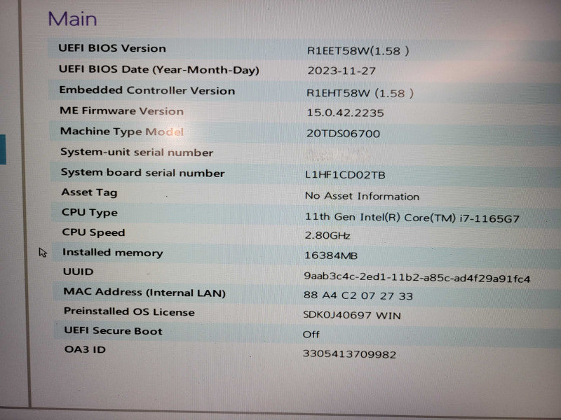 Lenovo ThinkPad E15 Gen 2 | i7-1165G7| 16GB DDR4| 512GB SSD ! Lap200