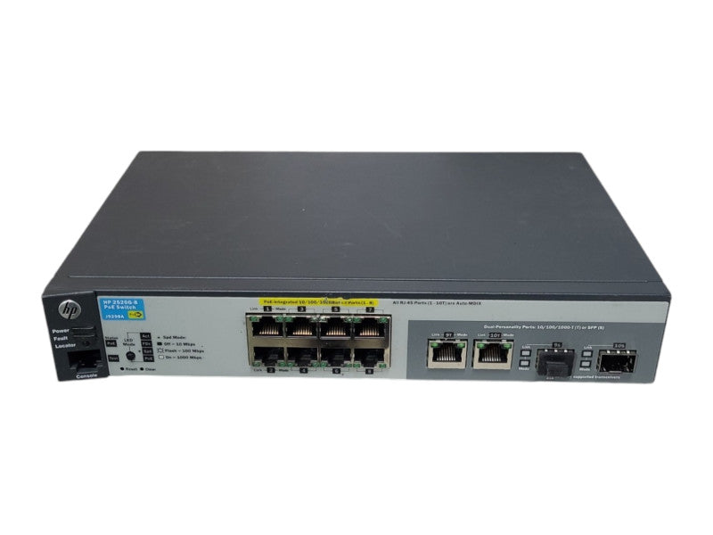 HP J9298A 2520G-8 8-Port PoE Managed Switch, 2x Dual Personality Ports